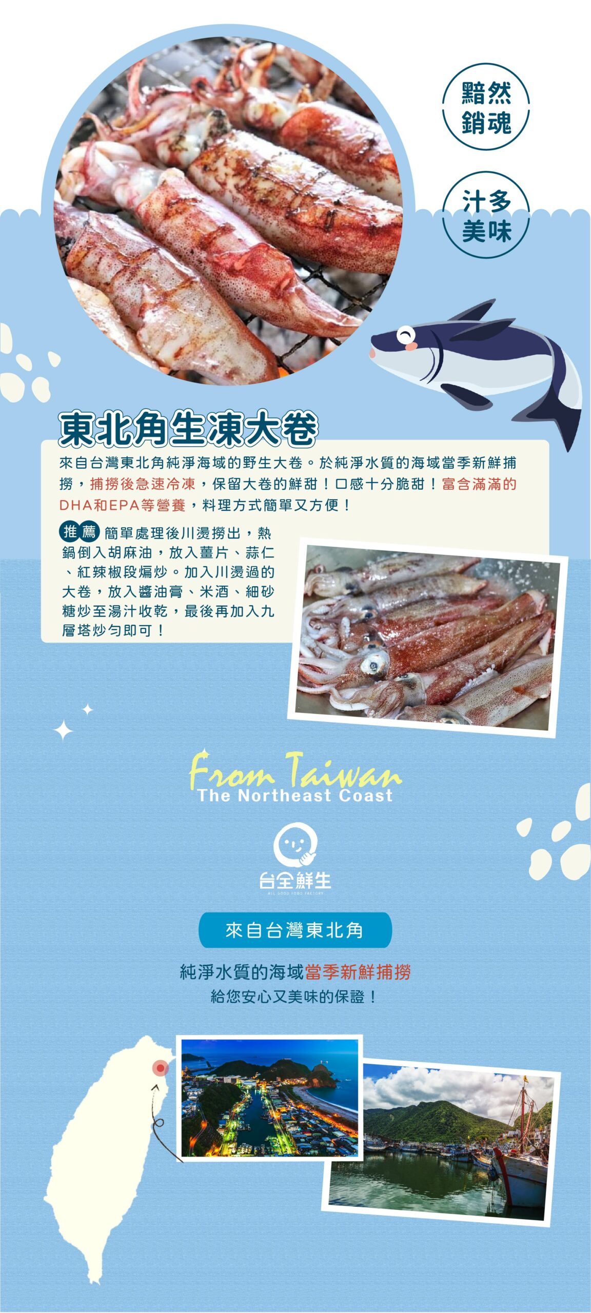 來自台灣東北角純淨海域的野生大卷